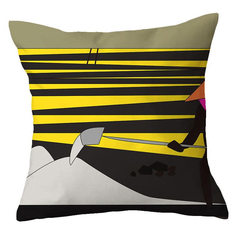

Геометрическая желтая наволочка наволочка наволочка подушка для автомобиля диванная подушка скандинавский 45*45cm