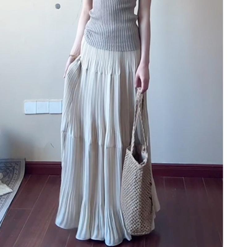 

Белая юбка феи для женщин Летом Новая Высококачественная Плиссированная Пышная Юбка Миди с Завышенной Талией А-силуэта Юбка-торт XL