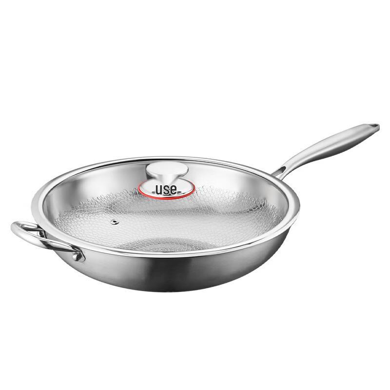 Zhuchuangjingpin 26cm Non-stick Flat Bottom Wok with Lid