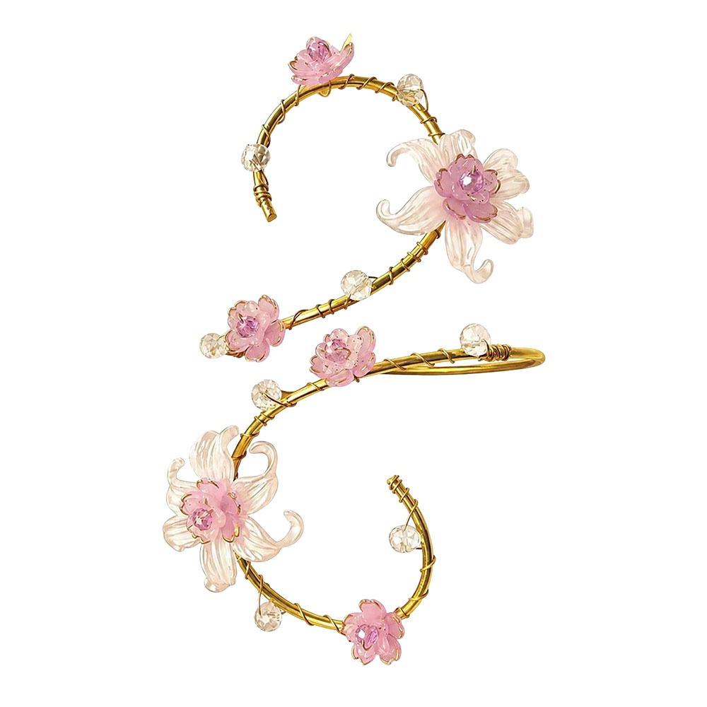 Golddraht umwickelt Drahtumwickelt Armreif Handgemachter Statement Armschmuck Elegantes Blumiges Armband Damen