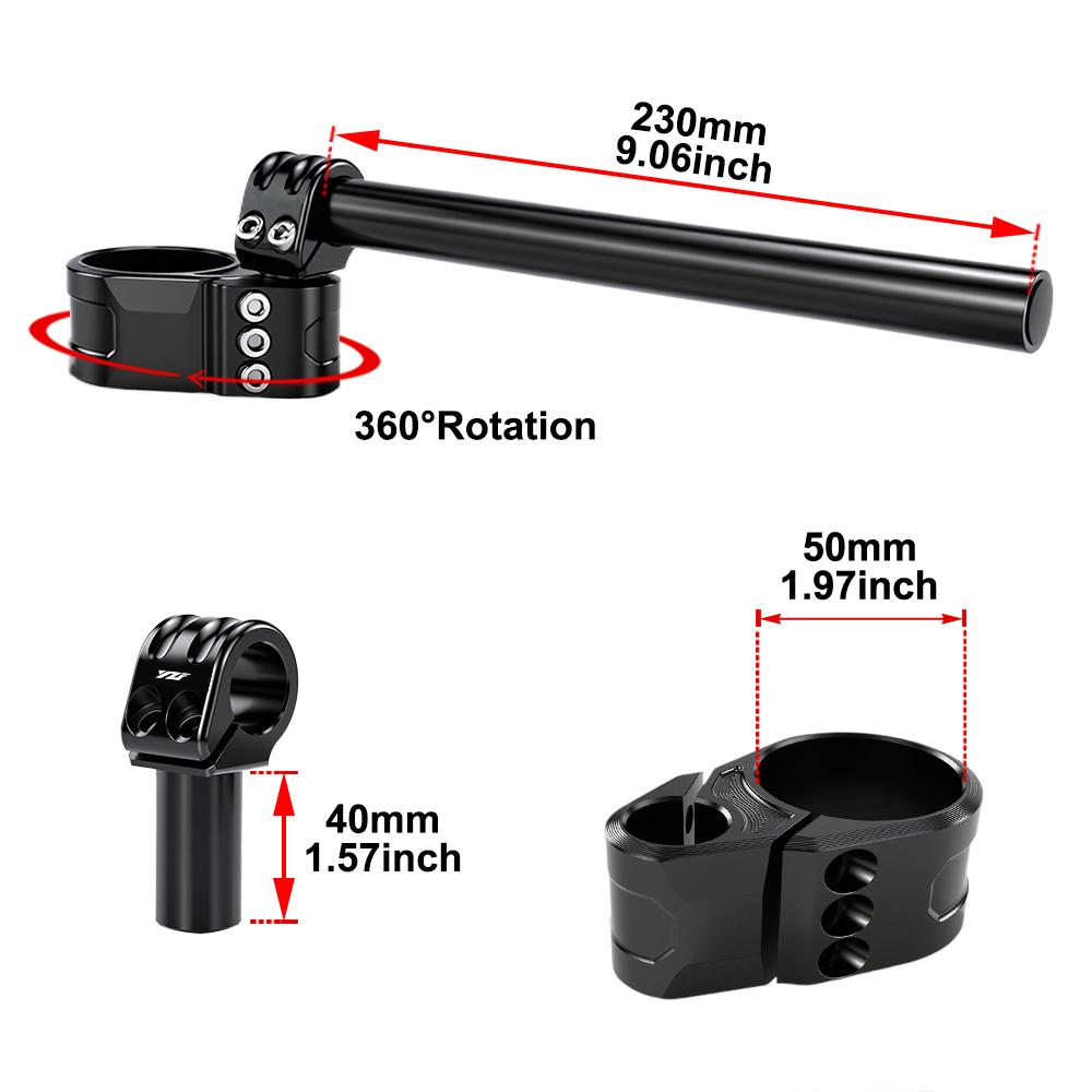 50mm Motorcycle Clip On Ons Fork Handlebar Riser Fit For Suzuki GSX-R Ducati Monster Aprilia KAWASAKI Yamaha Triumph MV AGUSTA