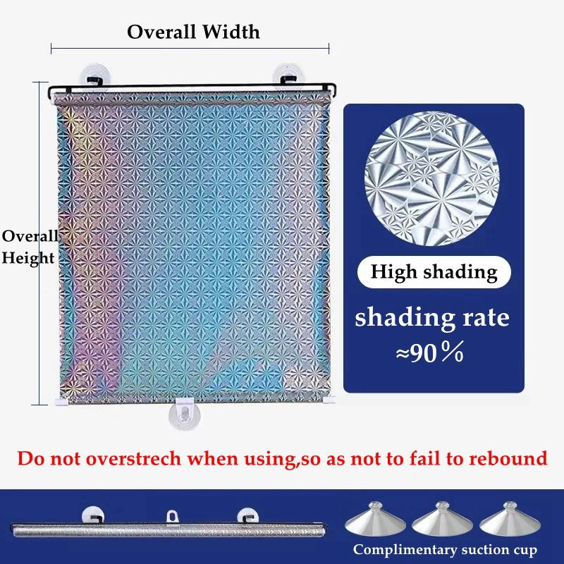 Window Glass Sunshade Roller Curtain Kitchen Shade Punch-free Suction Cup Retractable Office Heat Insulation Sunscreen Curtain