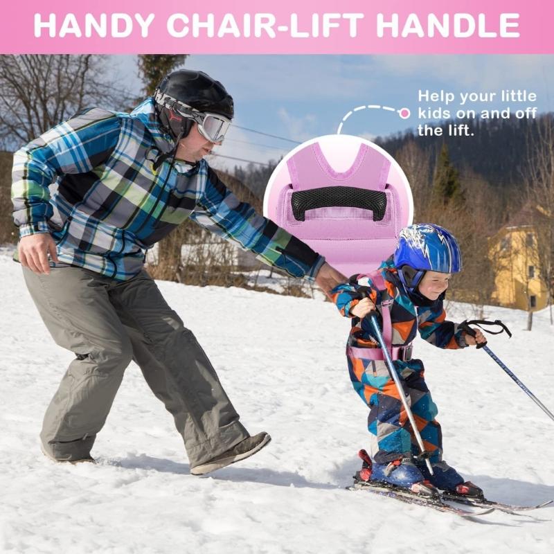 Integrated 15L Backpack Design Ski Training Harness Belt For Kids With Adjustable Straps And Easy Clip System