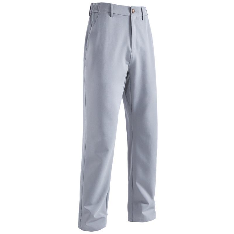 Men's Comfortable Light Gray Wrinkle Resistant Straight Leg Pants