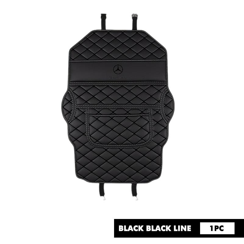AABIB1 For Benz Car Logo Seat Back Protector Pad Leather Anti Kick Pads Anti Dirty Protect Mats AMG Exclusive A C E R V Class CLA CLS