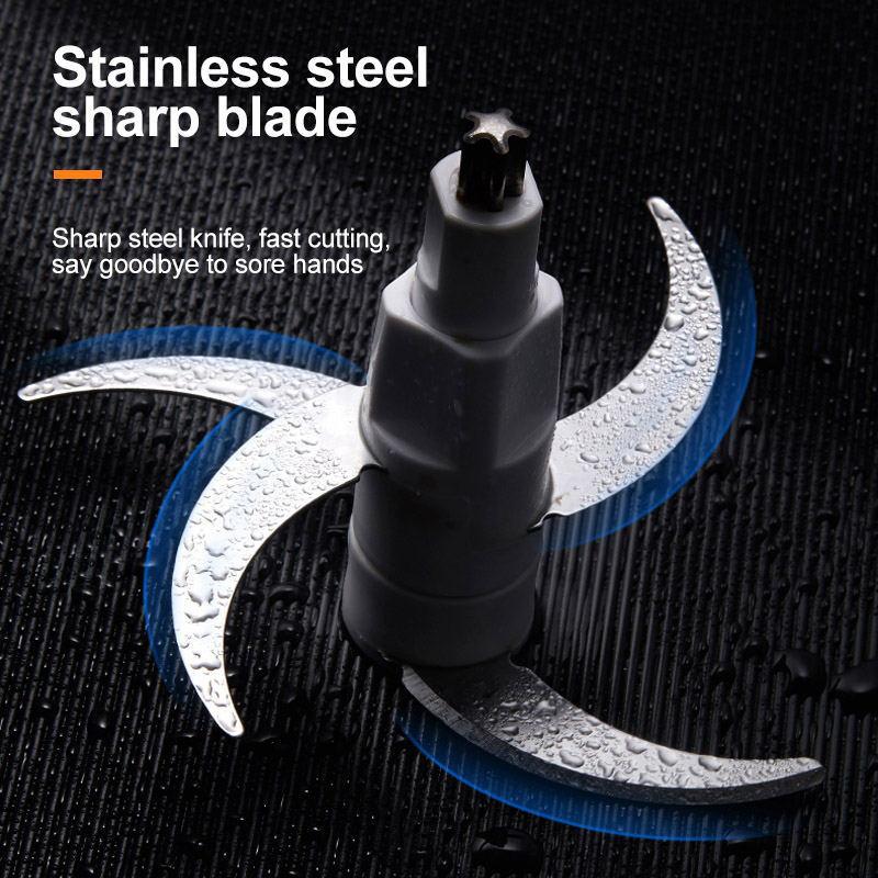 1500W  Stainless Steel Meat Grinder 3 Gears Powerful 4-Layer Blade Vegetable Crusher Kitchen Onion Garlic Grinder