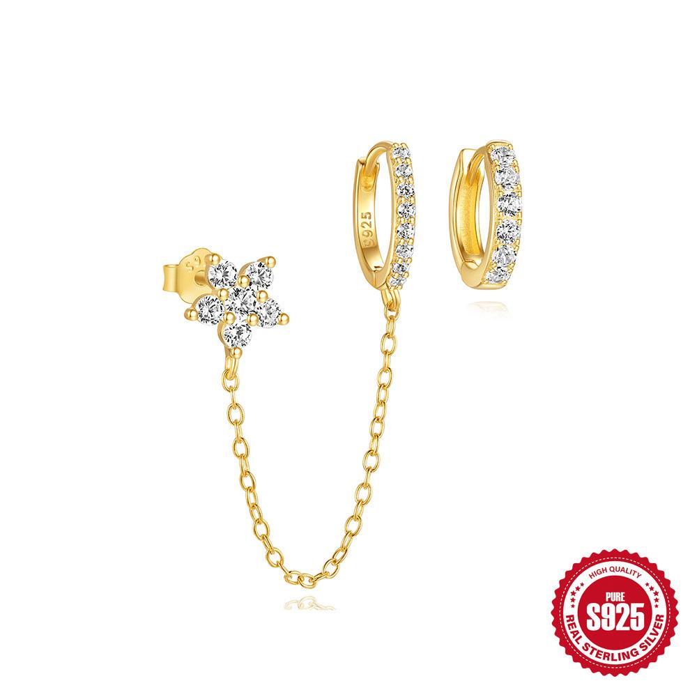 

Серьги-пусеты из стерлингового серебра 925 пробы, стильные и простые, в виде звезды, цветка и бриллианта, поддельный набор из трех частей 925 Silver