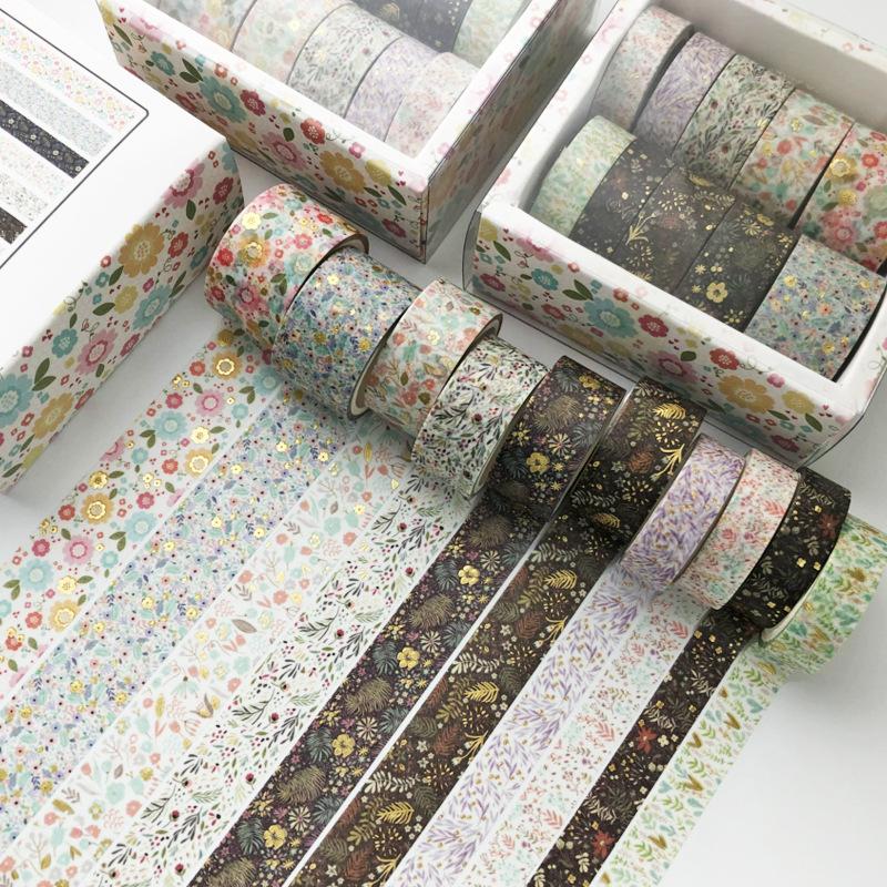 10 Pcs/set Kawaii Pink World Gold Decorative Adhesive Tape Masking Washi Tape Diy Scrapbooking Sticker Label Japanese Stationery