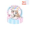 8Guests Cat Theme Birthday Disposable Tableware Cat Plates Cups Napkins Girls Happy Kitty Theme One 1st Birthday Party Decor