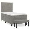 VidaXL Divan Bed and Mattress Light Grey 80x200 Cm Velvet - Model 3137689