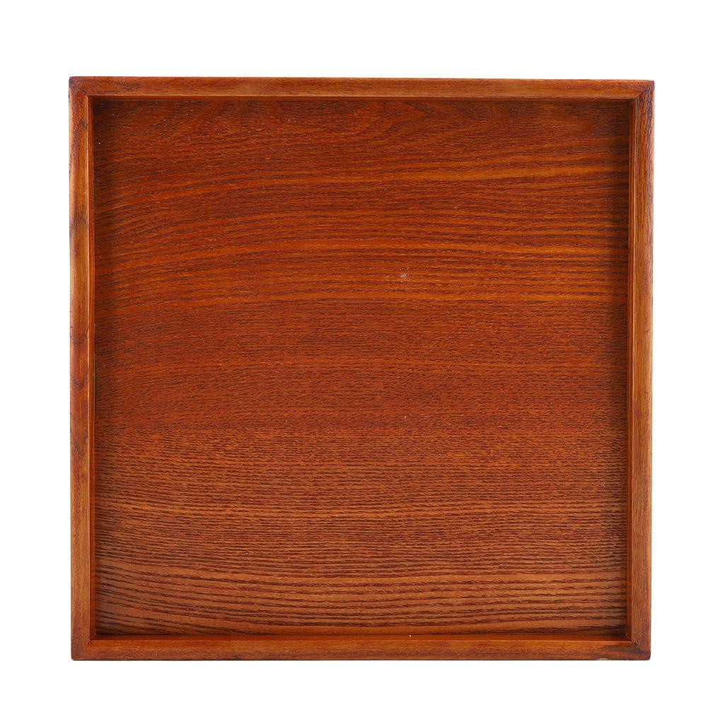 Mfyspace Grain Square Solid Wood Tea Tray Coffee Sushi Snacks Serving Plate For Cafe Restaurant(30*30Cm)