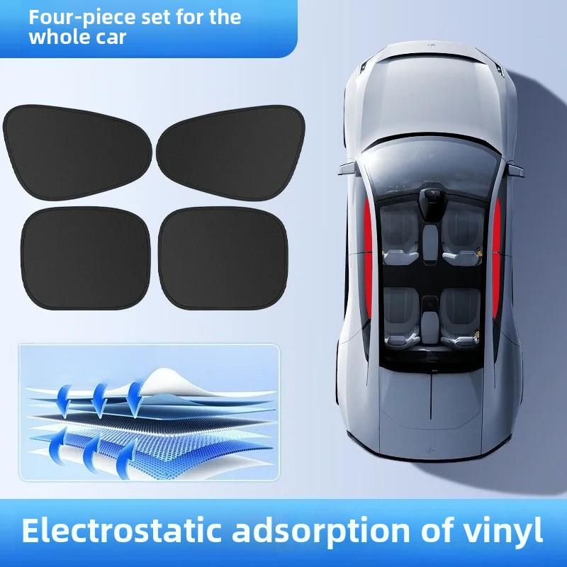 Universal Car Sunshade Electrostatic 4-Layer Side Window Sun Shade Cover for Car Sun Block Curtains UV Protection Sun Visor Film