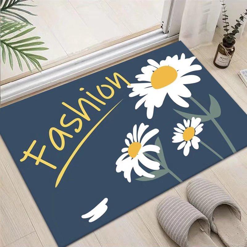 Entrance Door Carpet Floor Mat Home Bedroom Bedside Carpet Printed Carpet Plant Pattern Entrance Foot Mat