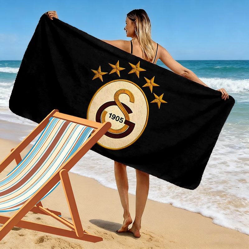 Galatasaray SK Logo Print Beach Towel, Large Soft Quick Dry Towel for Beach Camping Swimming