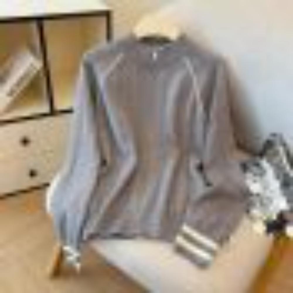 A New Early Autumn School-style Stand-up Collar Zippered Knitted Cardigan for Women, Loose and Versatile Top