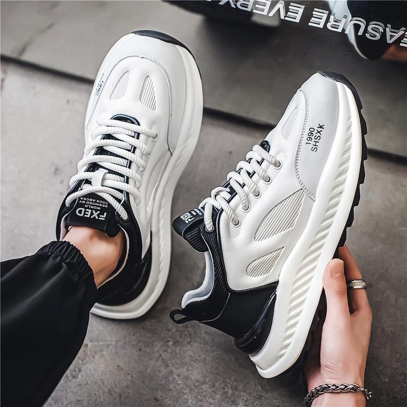 

New Forrest Gump shoes men s trendy brand soft sole comfortable running shoes sports and leisure height increase white shoes dad shoes 44
