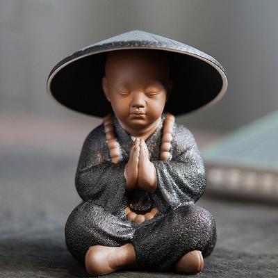Čierna keramika Budhistickí mnísi Miniatúrne figúrky Socha Budhu Socha Čajový filter Lieviková súprava Ozdoby Domov Dekorácia