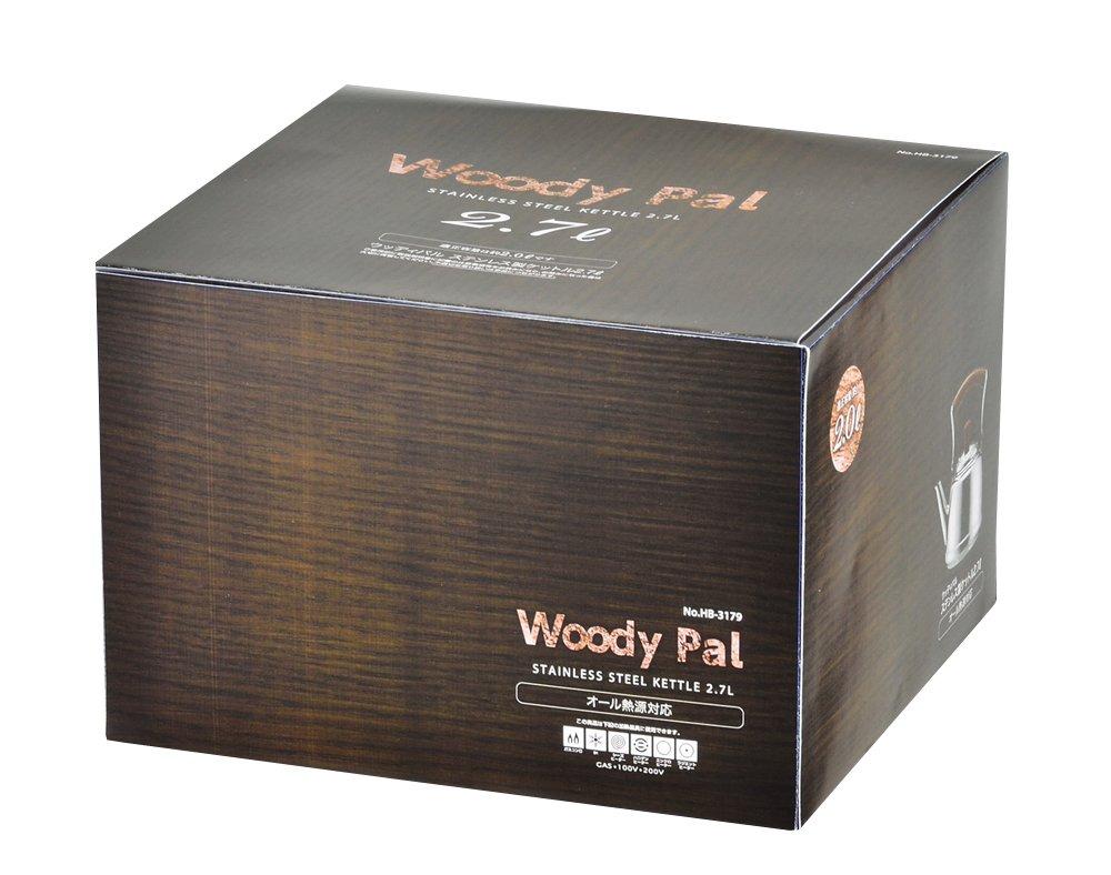 Pearl Metal Woodypal Stainless Steel Induction Kettle, 2.7L, Compatible, Silver, HB-3179