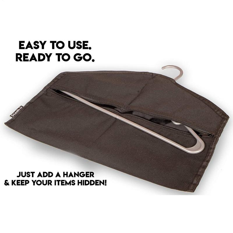 Hanger Diversion Safe HiddenPocket Safe Fits Under Hanging Clothes With Pocket To Hide Valuables For Home Or Travel