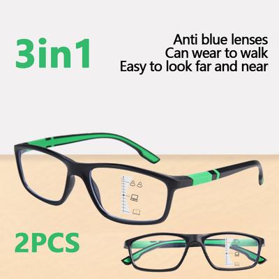 1/2pcs Progressive Multifocal Reading Glasses Women Anti-blue Light Eyewear Easy Look Far Near +1.0 To +3.0
