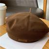 Winter and Autumn Fashion Solid Color Keep Warm Bailey Hat Women Retro Leisure Versatile Octagonal Hat Painter Artist Hats