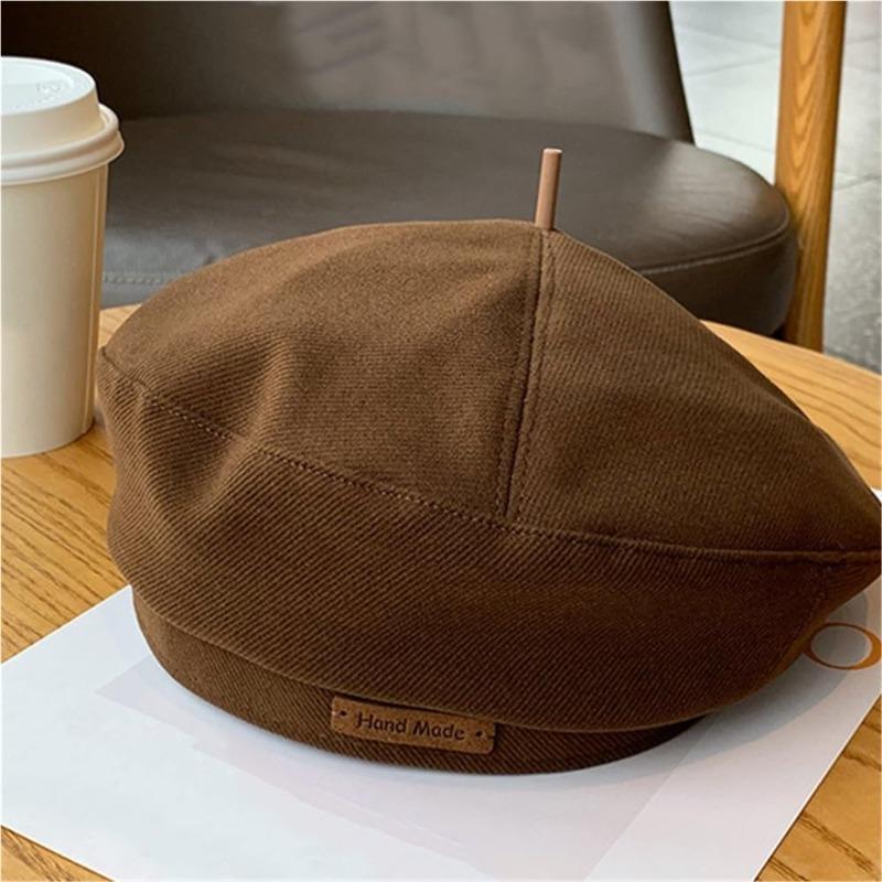 Winter and Autumn Fashion Solid Color Keep Warm Bailey Hat Women Retro Leisure Versatile Octagonal Hat Painter Artist Hats
