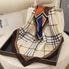 Silk-Feel 90x90 Women's Korean Style Spring/Summer Versatile Printed Square Scarf