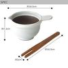 Kamoshika Tool Shop Natto Bowl (Regular Size) with Stirring Stick, Bamboo, Small Bowl, Banko Ware, Made In Japan (White)