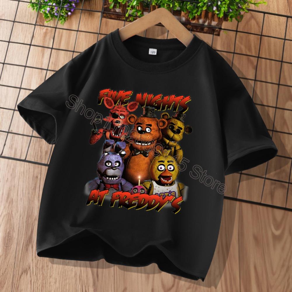 Nowe Koszulki Dziecięce Five Nights At Freddys T-shirt z Graficznym Rysunkiem FNAF Dziecięce Codzienne Sportowe Koszulki z Krótkim Rękawem Ubrania dla Dzieci