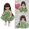 Npk 55cm Lebensechte Reborn-Puppe Betty Mit Braunen Haaren Und Cowboy-Overalls
