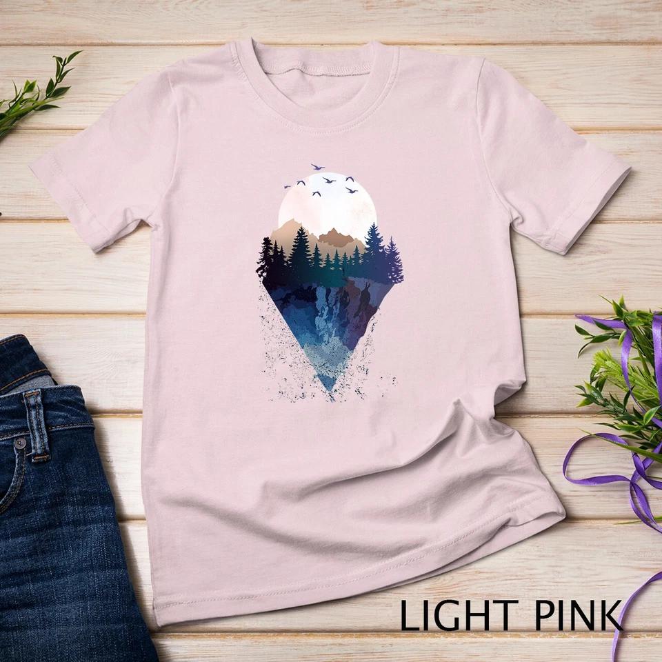Funny Geometric Mountain Abstract Geometry Outdoor Gifts T-Shirt Unisex T-shirt 6 S