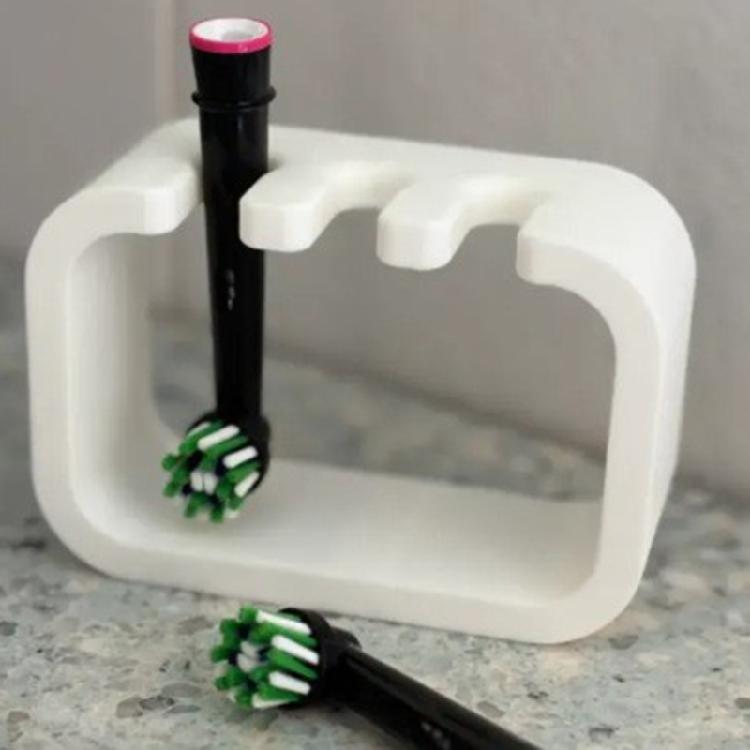 Efficient Wall Mounted Toothbrush Holder with 3 Slots For Toothbrush Head Hanging Toothbrush Drying Rack for Bathroom