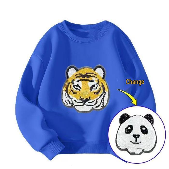 Boys  Trendy Sequined Fun Pattern Casual Pullover Hoodie 100cm