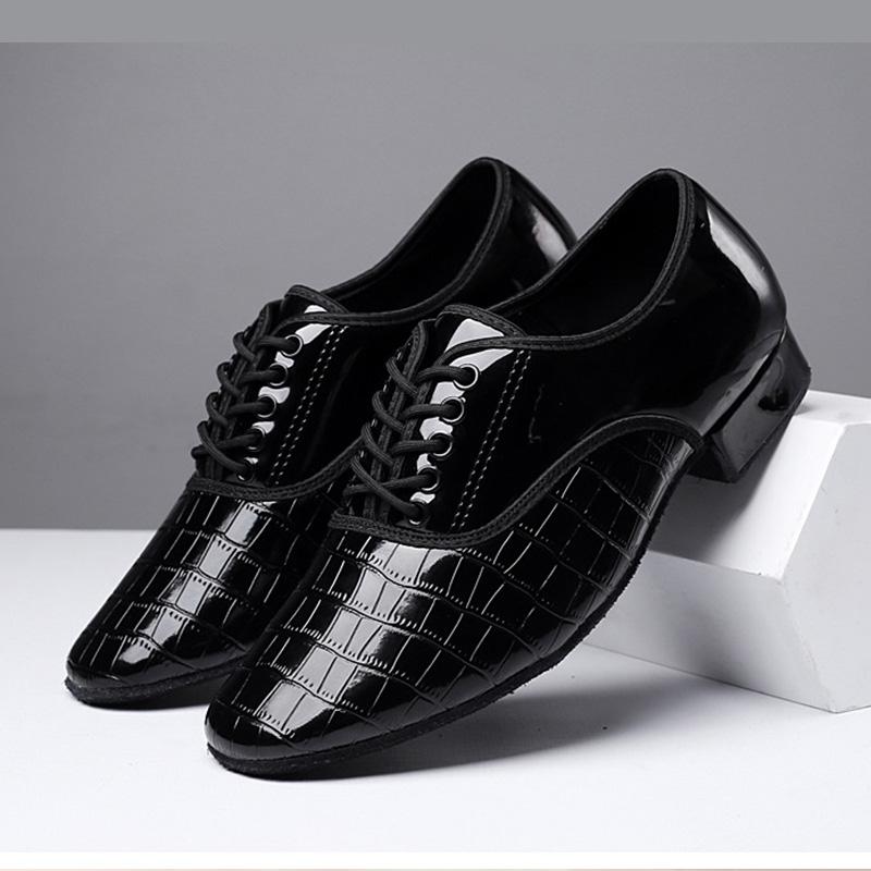 

Туфли для современных танцев мужские на каблуке 2,5 см, с мягкой подошвой, для взрослых мальчиков, для бальных танцев, на низком каблуке 40 чёрный