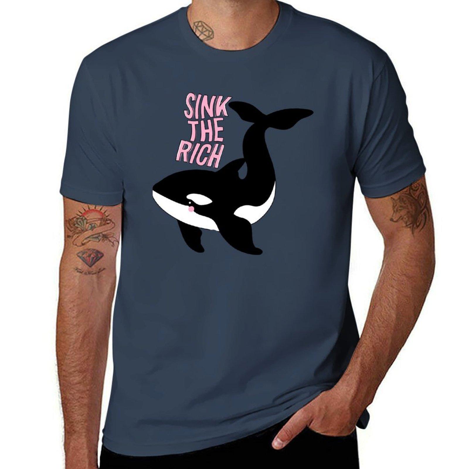 Sink The Rich Orca Tshirt Thanksgiving Casual Tee S