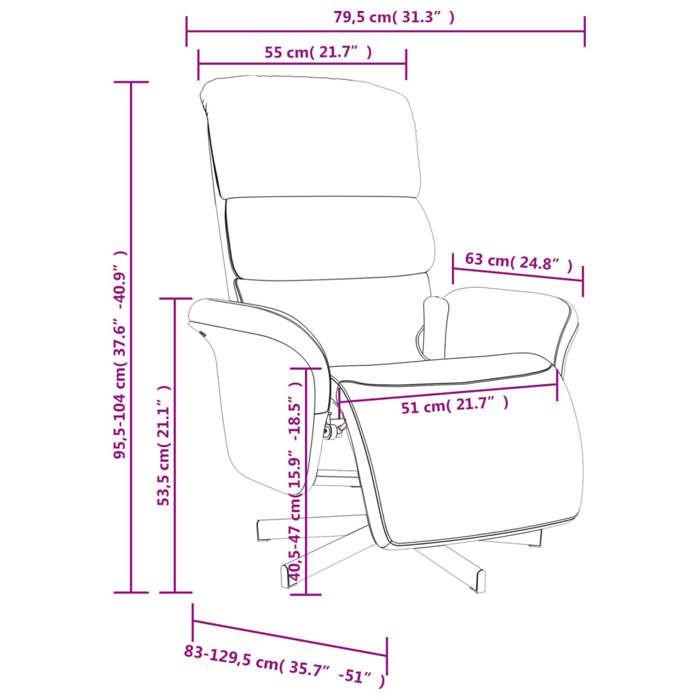 VidaXL Fauteuil Inclinable de Massage avec Repose-pieds, Chaise de Relaxation avec Dossier, Siège avec Accoudoirs Salon, 356614