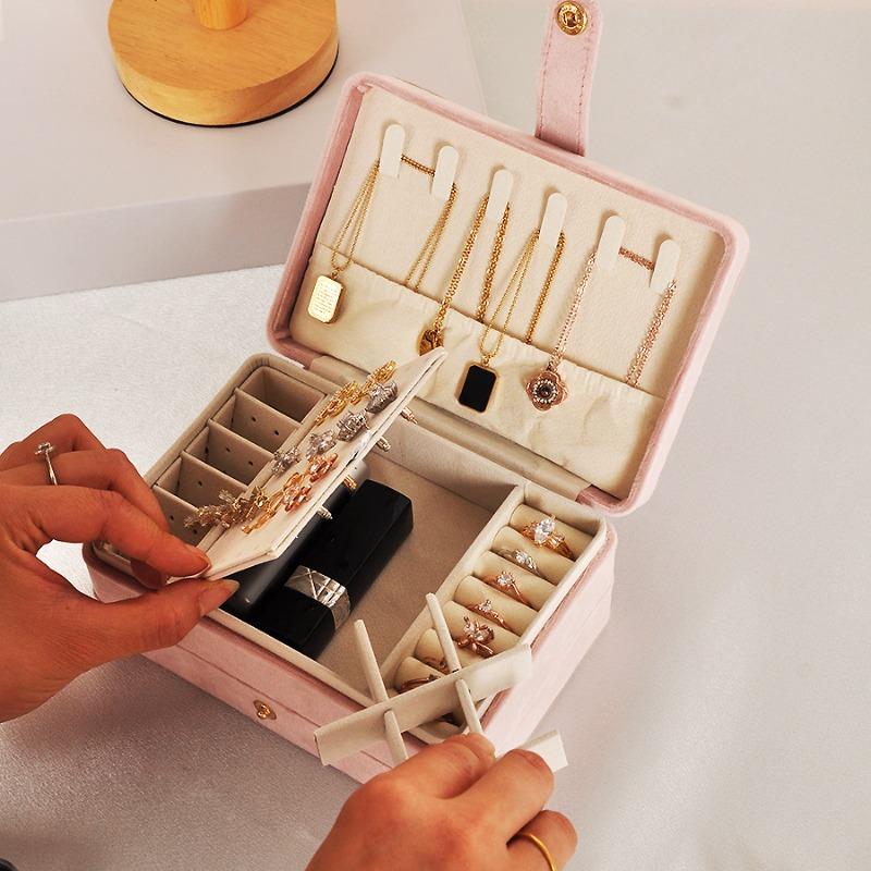 Double-Layer Jewelry Storage Box for Necklaces & Rings, Multifunctional Organizer for Earrings & Jewellery