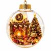 Builtin LED Christmas Ball Ornament Transparent Clear Acrylic Sphere  Office Celebration