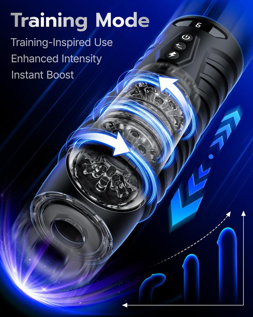 EINSEO AI Sync Male Masturbator - Adult Toy, Featuring 7 Thrusting and Rotating Modes, a Hands-free “pocket Vagina” Sex Machine