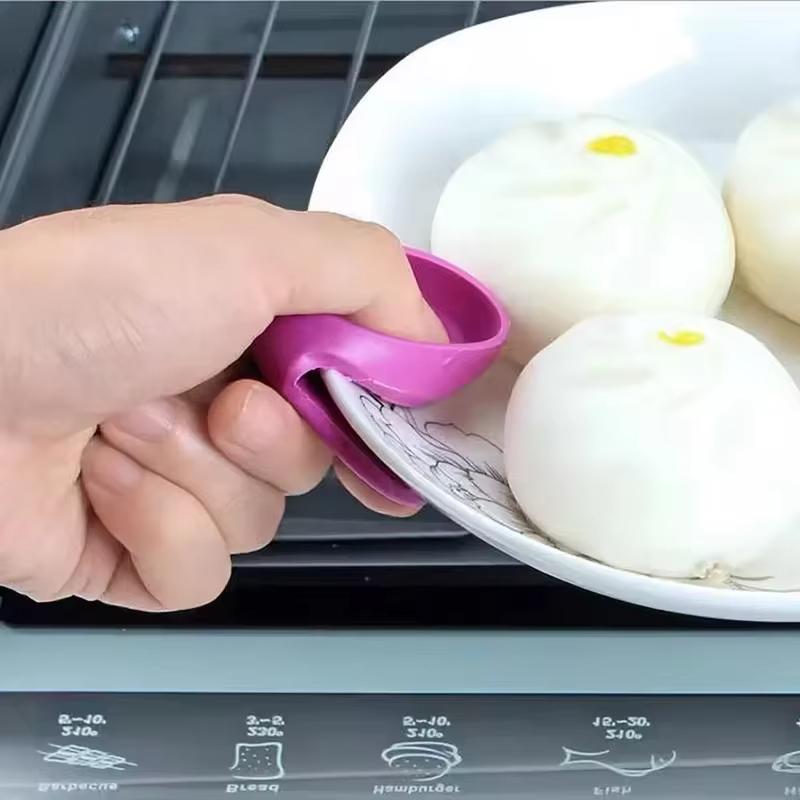 2/4/6/10pcs Random Color Silicone Insulated Finger Covers Insulated Gloves Nonslip Microwave Oven Hand Protector Kitchen Tools