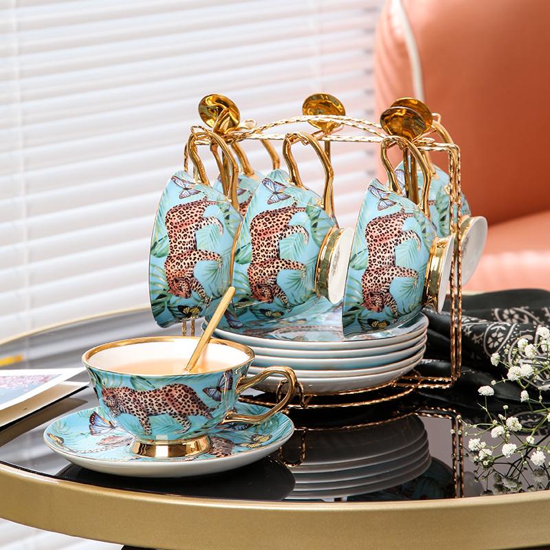 Bone China Creative Coffee Cup Saucers Set for English Afternoon Tea Party Home Decoration Mug Drinking Set