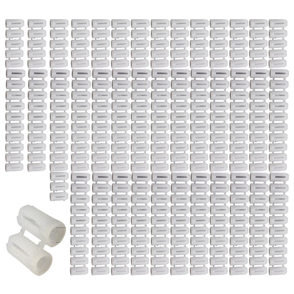 900Pieces Practical 5mm Diameter White Plastic Expansion Dowels Ideal for Home and Professional Construction Use