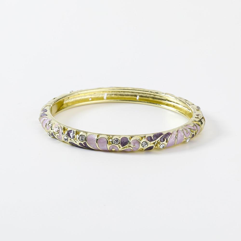 Enamel Vintage Cloisonne Bangle Traditional Women's Hand Bracelet Dainty Flower Bangle Ladies