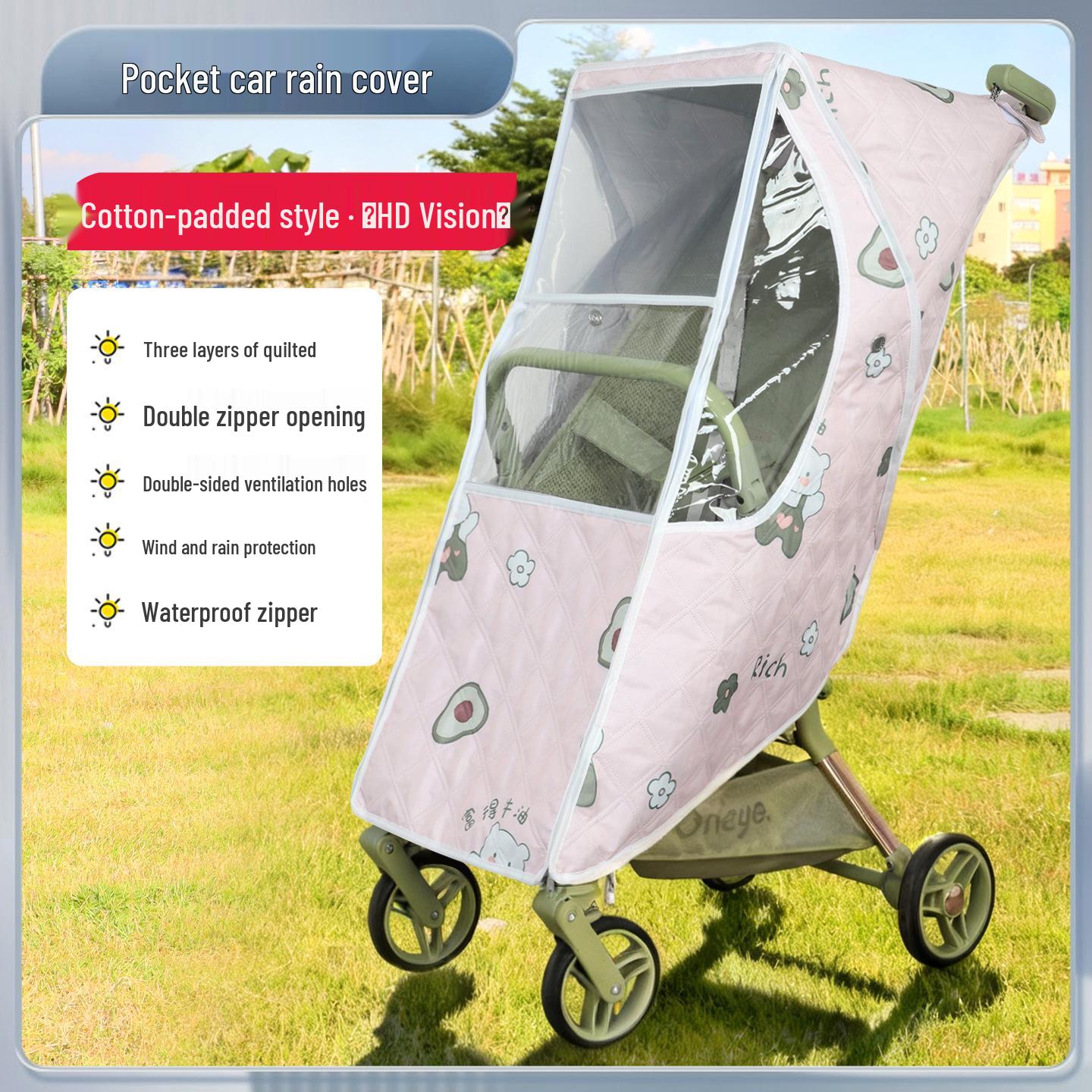 

Round L/Little Tiger Stroller Rain Cover: Windproof, Portable Baby Stroller Raincoat for Outdoor Walks.