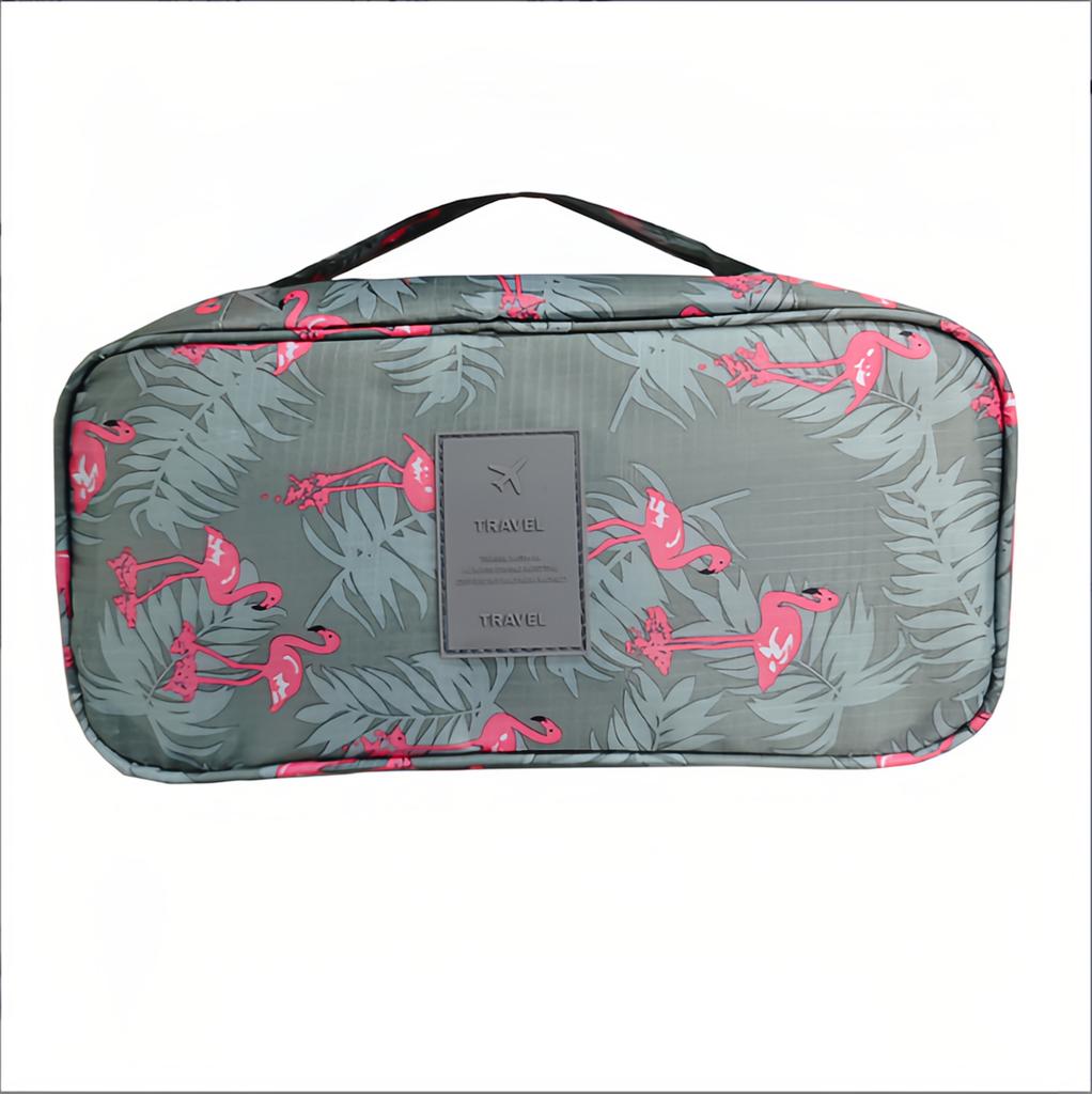 Travel Underwear Storage Bag - Categorized Organizing Bag with Wrinkle-Proof Dividers (Portable Panty Bag)-tan