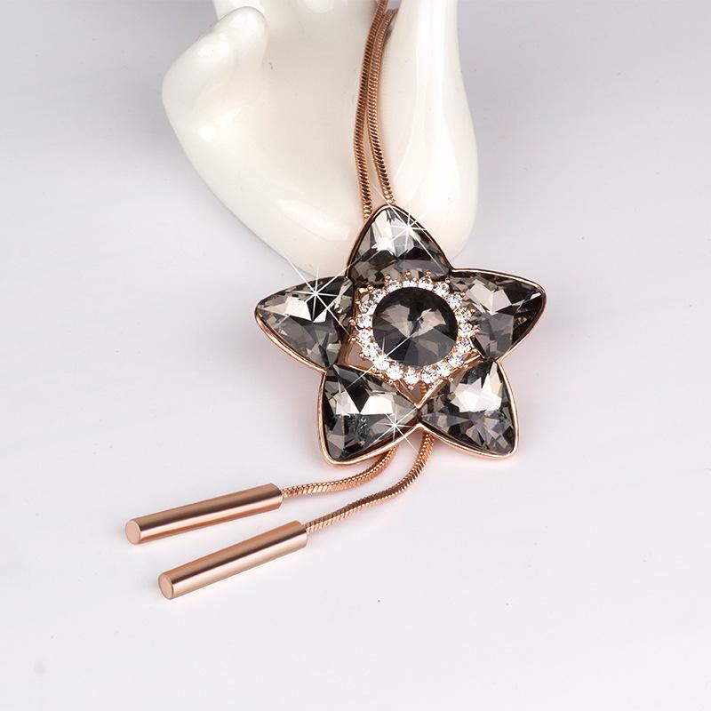 Sweater Chain Star Sweater Chain Female Long Versatile Accessories Clothes Pendant Crystal Necklace Hanging