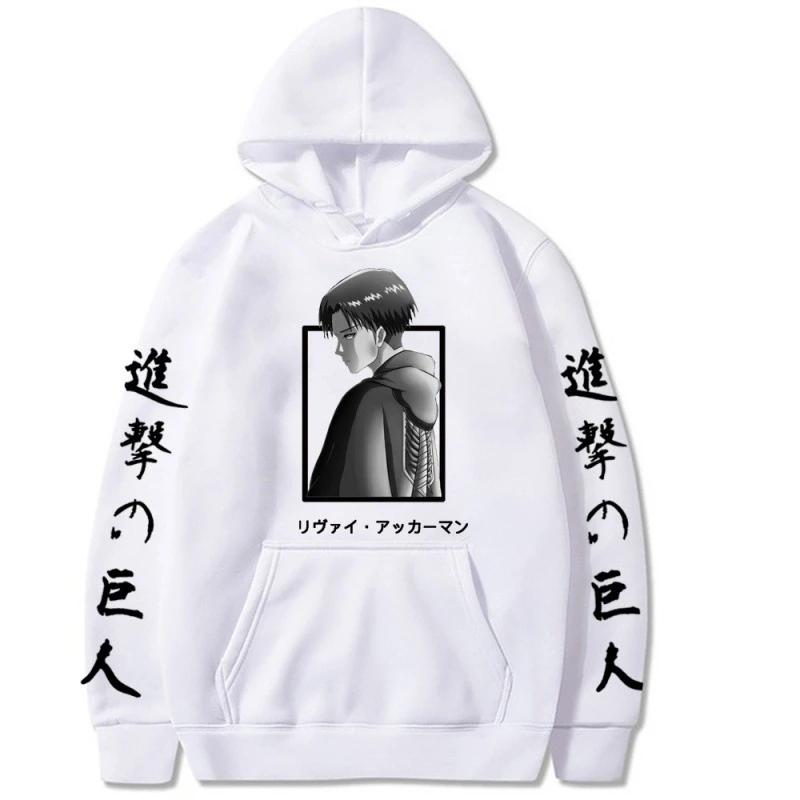 Anime Attack On Titan Levi Ackerman Print Hooded Men Women Classic Hoodies Oversized Sweatshirt Harajuku Unisex