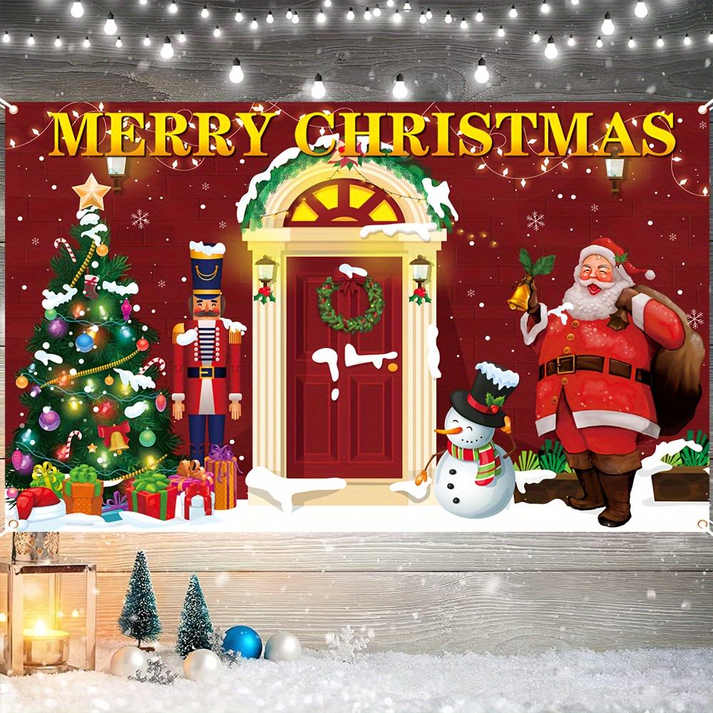 1Pcs Santa Claus Christmas Tree Scene Decoration Background Xmas Backdrop Decorations For Photo Studio Photo Booth Party