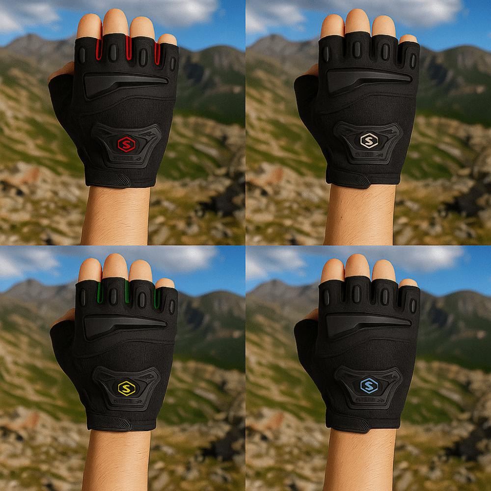Anti Slip Cycling Gloves Wear-Resistant Half Finger Gloves Comfort Motorcycle Gloves  Gym