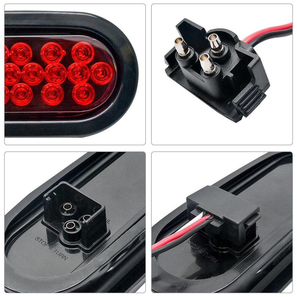 2 stücke 12 V 24 Led Oval Lkw-anhänger Stopp Drehen Rücklicht Bremslicht Seitenmarkierungsleuchte Anhänger Lkw Lampe Rot Kit Set